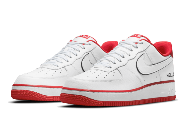 Nike Air Force 1 Low 07 Lx Hello White University Red - Image 2
