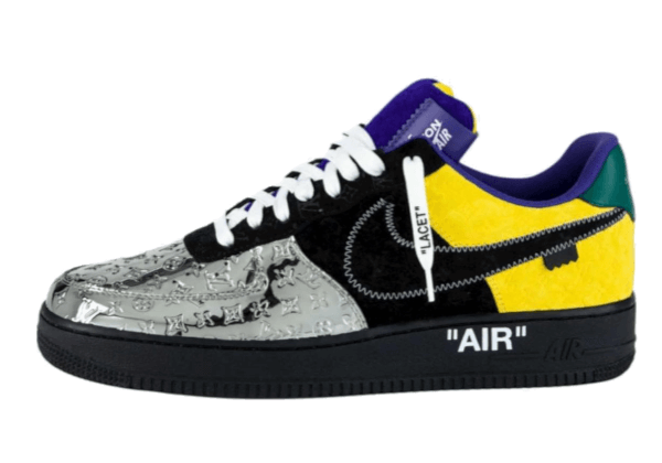 Louis Vuitton Nike Air Force 1 Low By Virgil Abloh Black Metallic Silver
