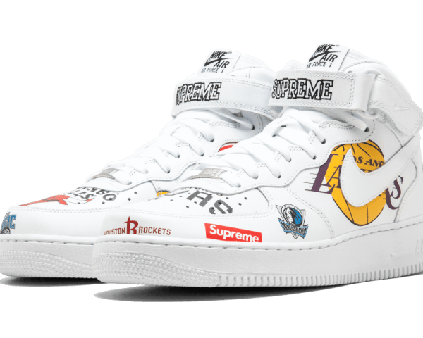 Nike Air Force 1 Mid Supreme NBA White - Image 2
