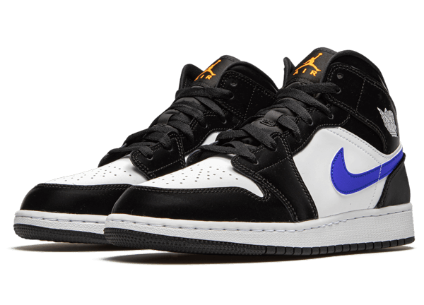 Jordan 1 Mid Black Racer Blue White 554725-084 - Image 2
