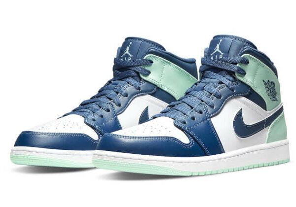 Jordan 1 Mid Mystic Navy Mint Foam 554725-413 - Image 2