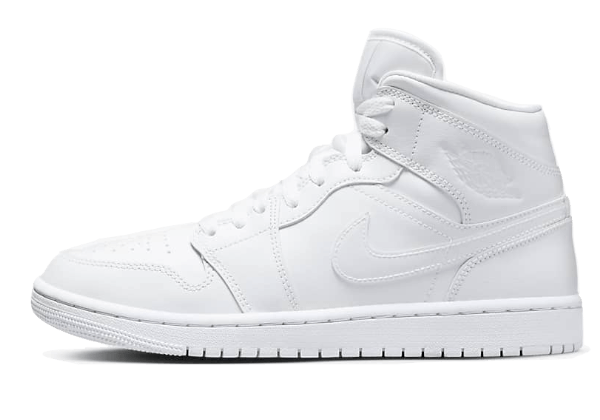 Jordan 1 Mid Triple White Patent Swoosh DV0991-111
