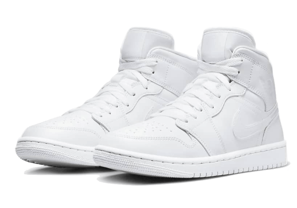 Jordan 1 Mid Triple White Patent Swoosh DV0991-111 - Image 2