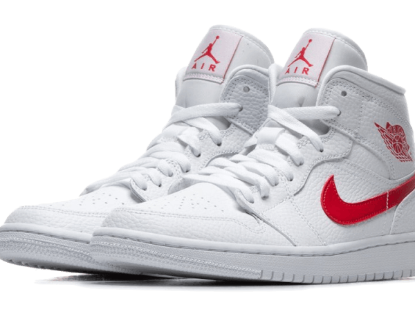 Jordan 1 Mid White University Red BQ6472-106 - Image 2