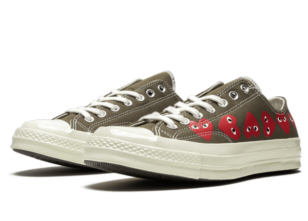 Chuck Taylor All-Star 70s Ox Comme des Garçons PLAY Multi Heart Green 162976C - Image 2